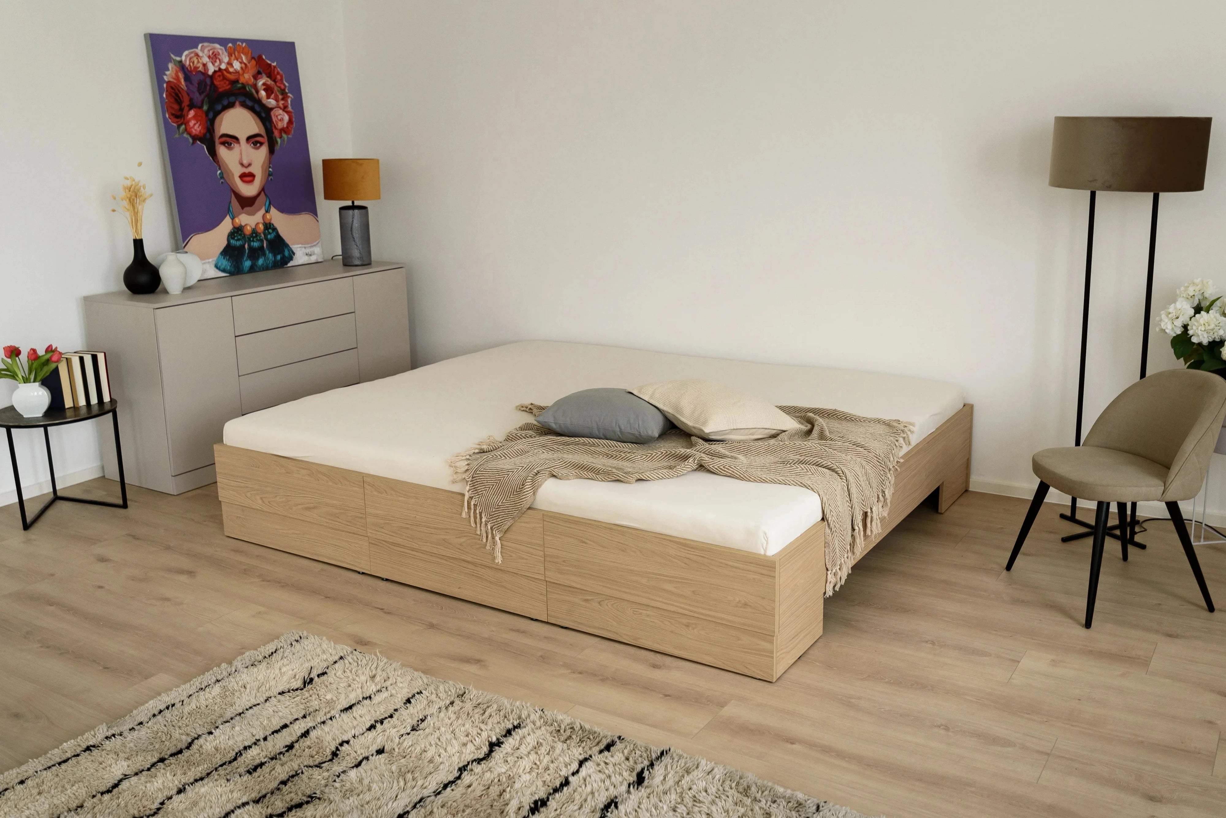 Familienbett Iris in Schlafzimmer Eichedekor