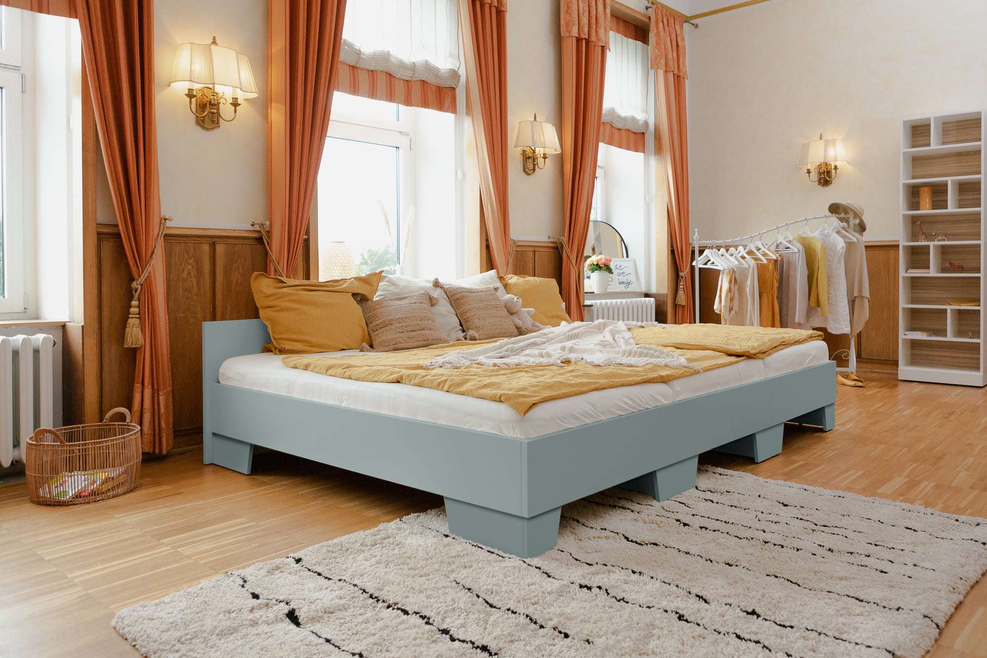 Blaugrünes Familienbett Malva