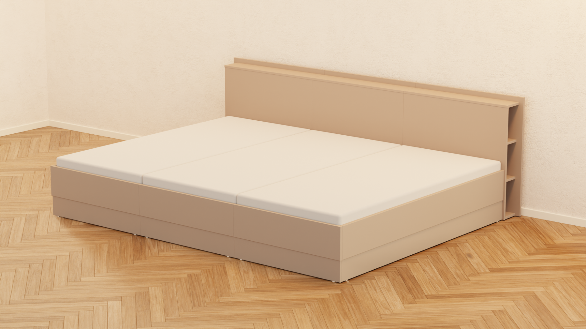 Liegewiese Familienbett mit geschlossener Bettseite rechts