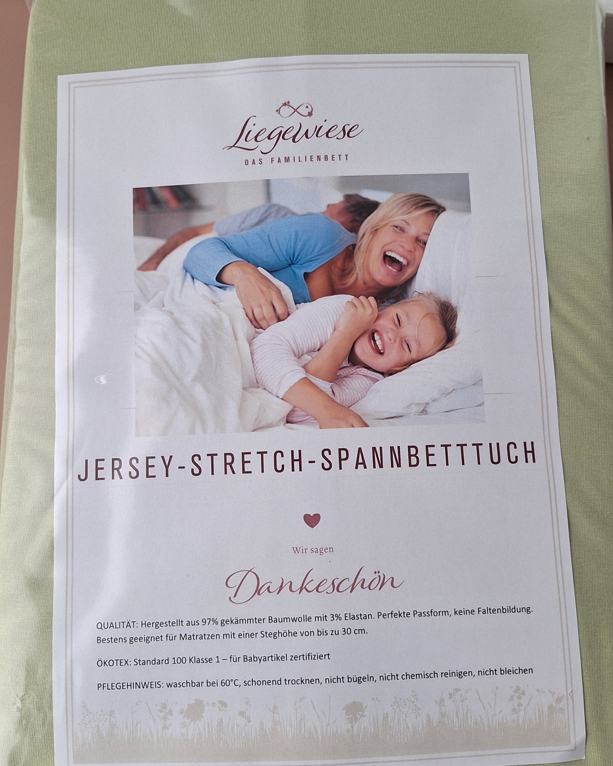 Zartgrünes Bettlaken für Familienbett #Farbe_31 oliv