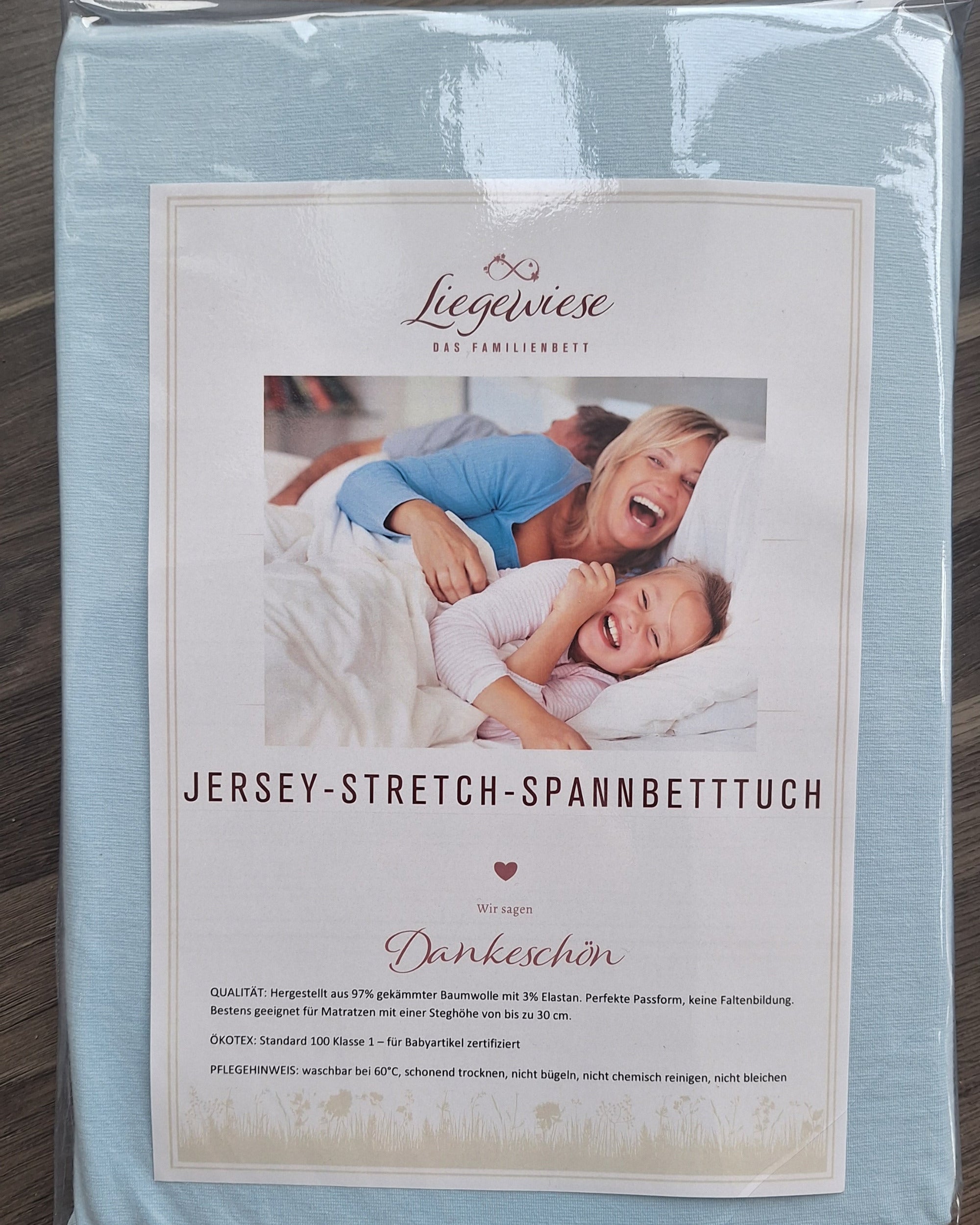 Hellblaues Bettlaken für Familienbett #Farbe_24 bleu