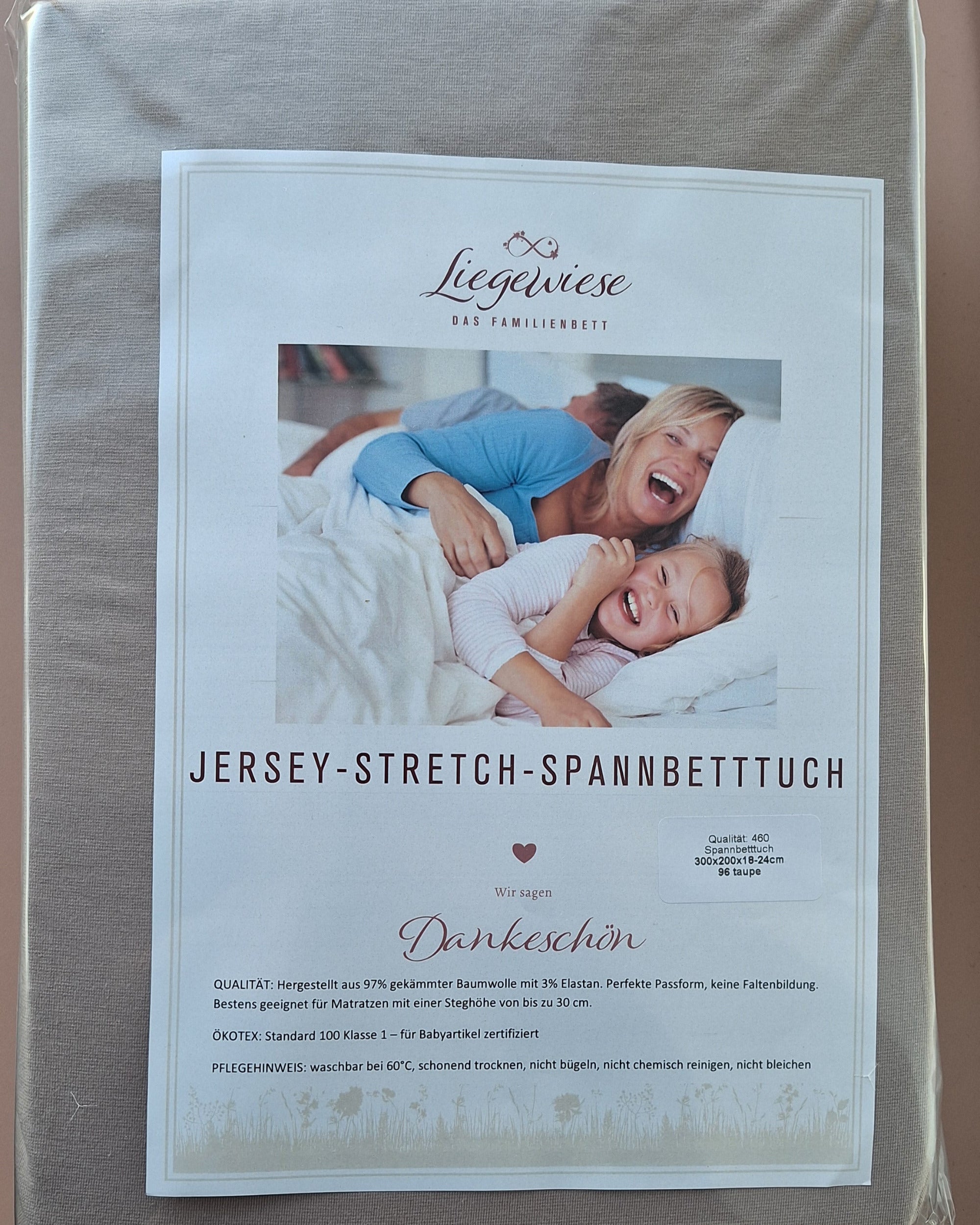 Taupefarbenes Bettlaken XXL für Familienbett #Farbe_96 taupe