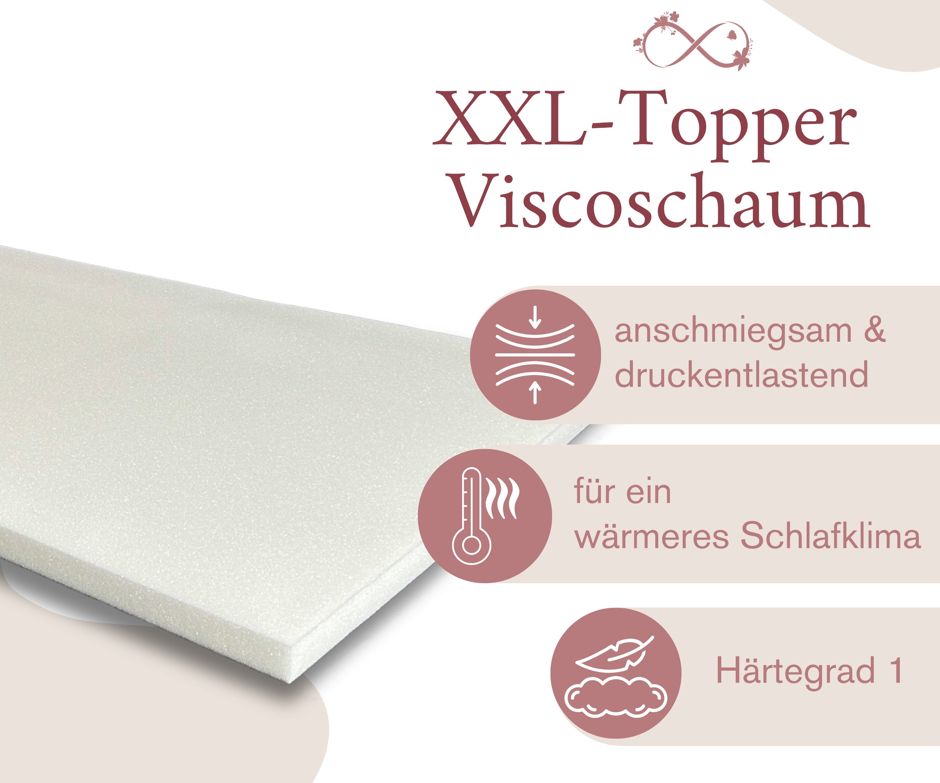 Topper XXL Viscoschaum für Familienbett