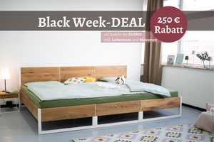 Set aus FLORIS Familienbett mit Lattenrosten und Matratzen im Black-Friday-Sale