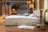 Seitenansicht vom Familienbett Anemone in weiß mit Bettkasten